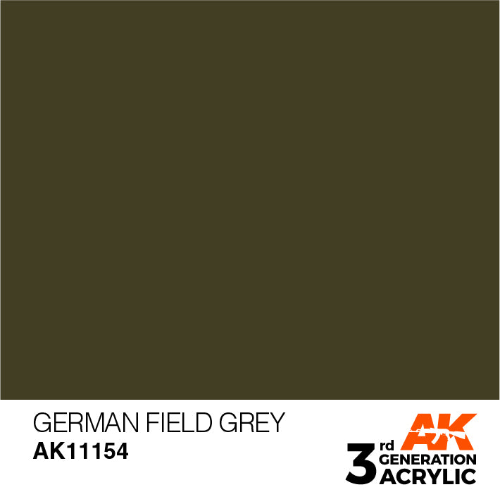 AK Interactive: 3rd Gen Acrylic German Field Grey 17ml Model Paints AK INTERACTIVE