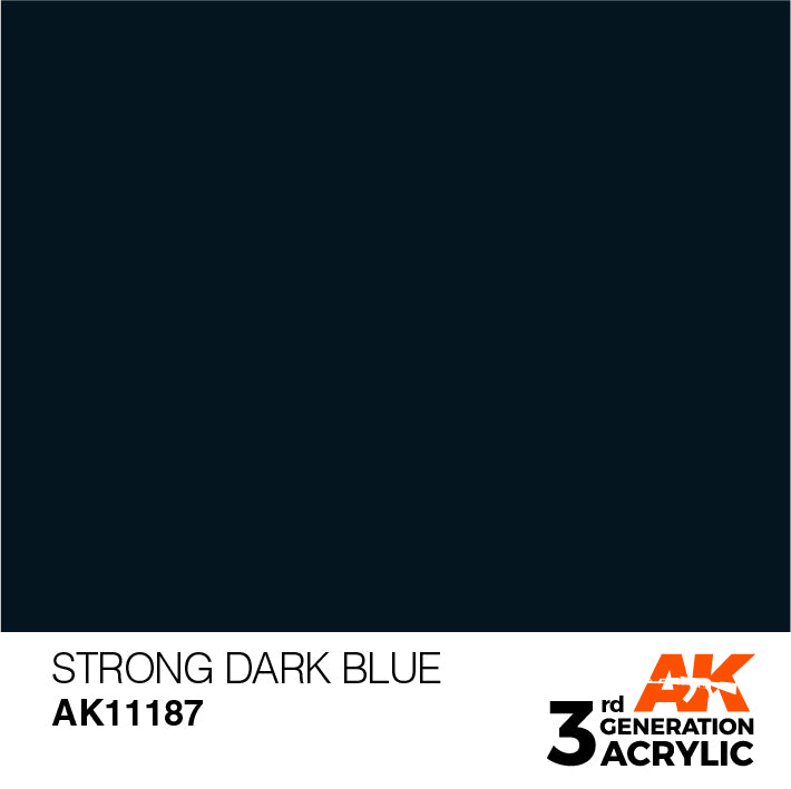 AK Interactive: 3rd Gen Acrylic Strong Dark Blue 17ml Model Paints AK INTERACTIVE