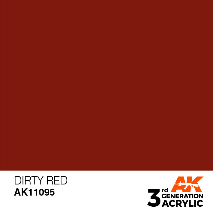 AK Interactive: 3rd Gen Acrylic Dirty Red 17ml Model Paints AK INTERACTIVE