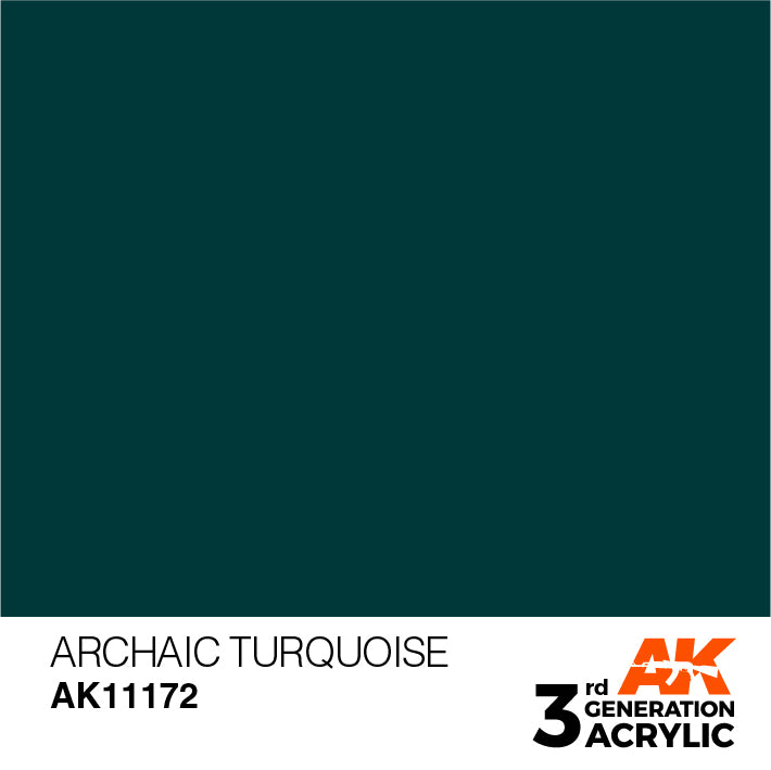 AK Interactive: 3rd Gen Acrylic Archaic Turquoise 17ml Model Paints AK INTERACTIVE