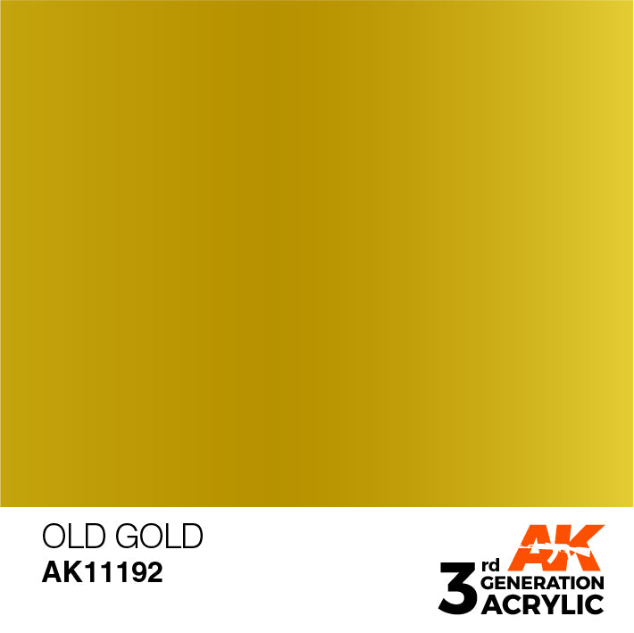 AK Interactive: 3rd Gen Acrylic Old Gold 17ml Model Paints AK INTERACTIVE