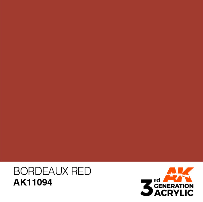 AK Interactive: 3rd Gen Acrylic Bordeaux Red 17ml Model Paints AK INTERACTIVE
