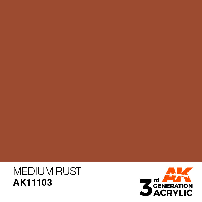 AK Interactive: 3rd Gen Acrylic Medium Rust 17ml Model Paints AK INTERACTIVE
