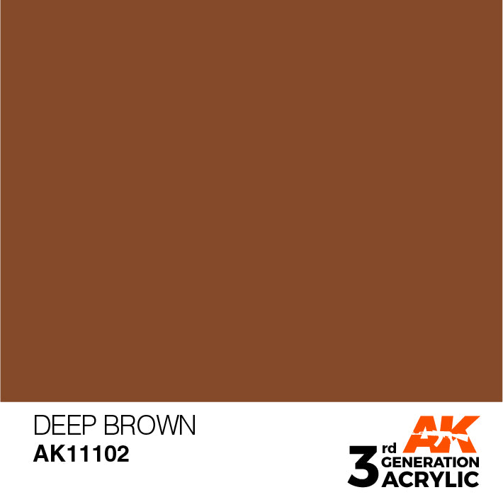AK Interactive: 3rd Gen Acrylic Deep Brown 17ml Model Paints AK INTERACTIVE