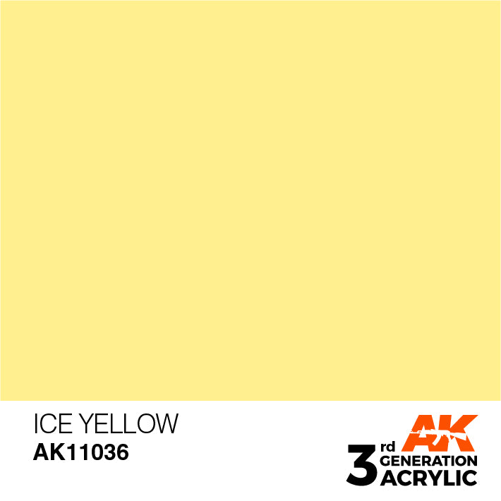 AK Interactive: 3rd Gen Acrylic Ice Yellow 17ml Model Paints AK INTERACTIVE