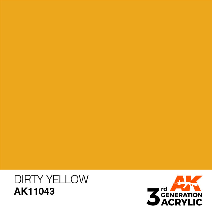 AK Interactive: 3rd Gen Acrylic Dirty Yellow 17ml Model Paints AK INTERACTIVE