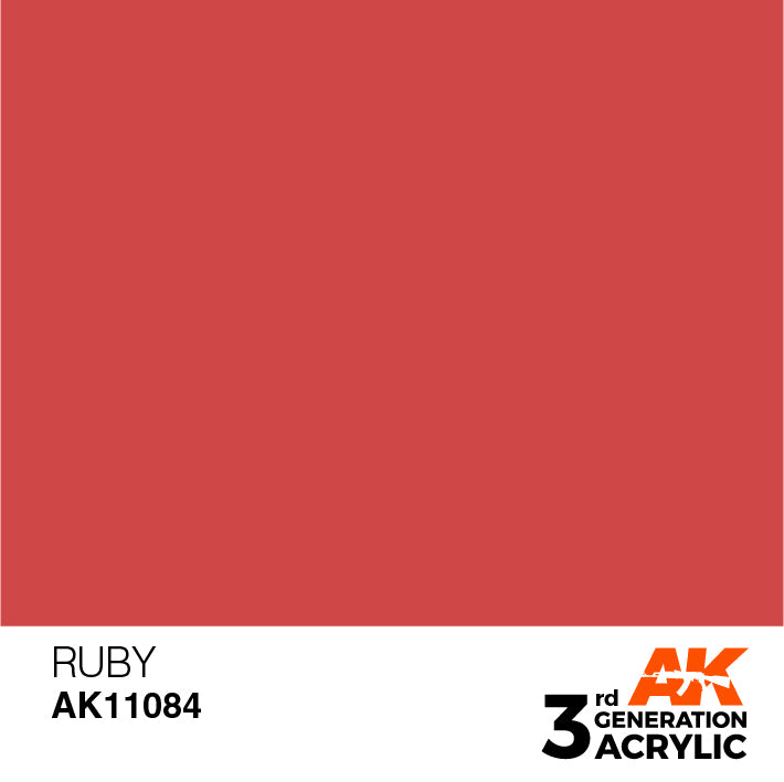AK Interactive: 3rd Gen Acrylic Ruby 17ml Model Paints AK INTERACTIVE
