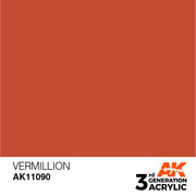 AK Interactive: 3rd Gen Acrylic Vermillion 17ml Model Paints AK INTERACTIVE