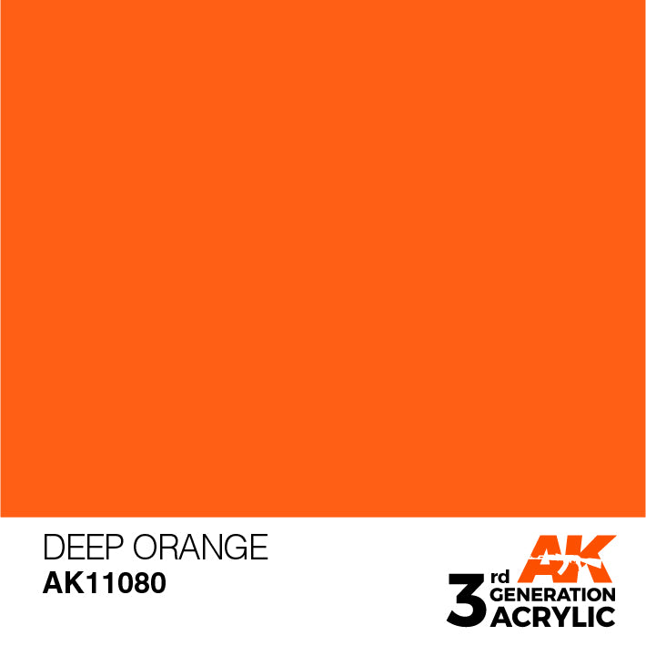 AK Interactive: 3rd Gen Acrylic Deep Orange 17ml Model Paints AK INTERACTIVE