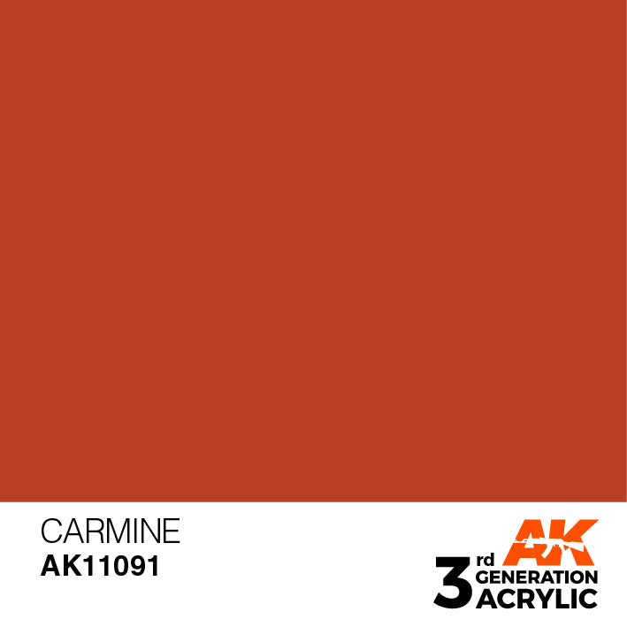 AK Interactive: 3rd Gen Acrylic Carmine 17ml Model Paints AK INTERACTIVE