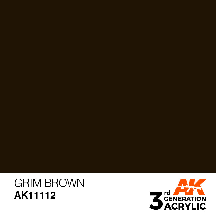 AK Interactive: 3rd Gen Acrylic Grim Brown 17ml Model Paints AK INTERACTIVE