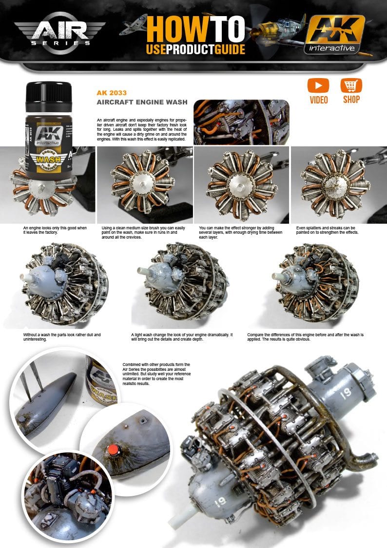 AK Interactive: Wash For Aircraft Engine Model Paints AK INTERACTIVE