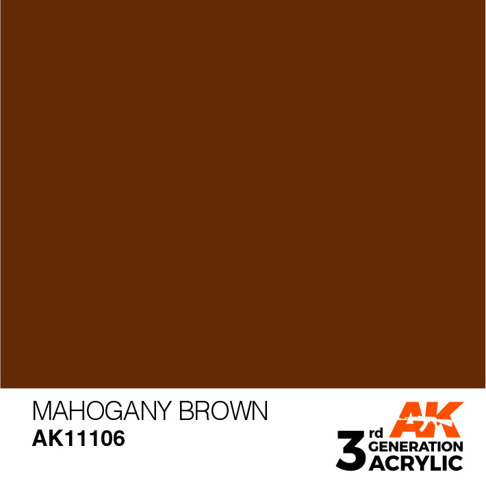 AK Interactive: 3rd Gen Acrylic Mahogany Brown 17ml Model Paints AK INTERACTIVE