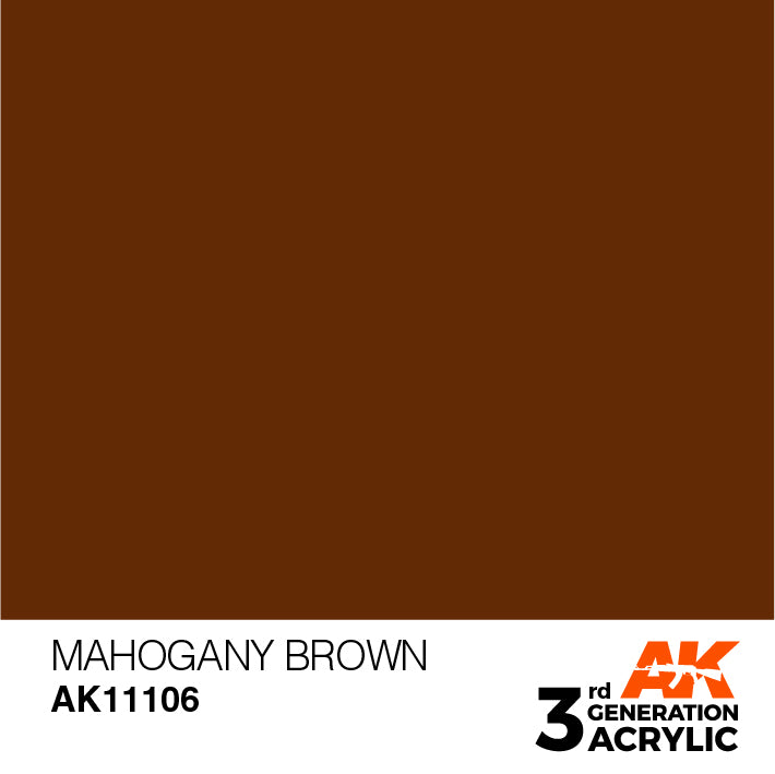 AK Interactive: 3rd Gen Acrylic Mahogany Brown 17ml