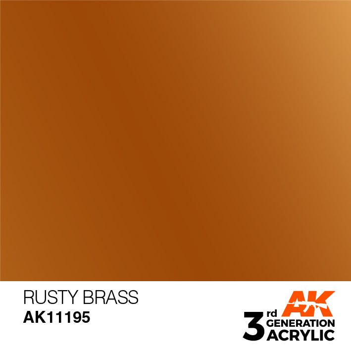 AK Interactive: 3rd Gen Acrylic Rusty Brass 17ml Model Paints AK INTERACTIVE