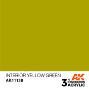 AK Interactive: 3rd Gen Acrylic Interior Yellow Green 17ml Model Paints AK INTERACTIVE