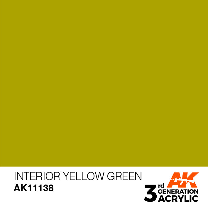 AK Interactive: 3rd Gen Acrylic Interior Yellow Green 17ml Model Paints AK INTERACTIVE