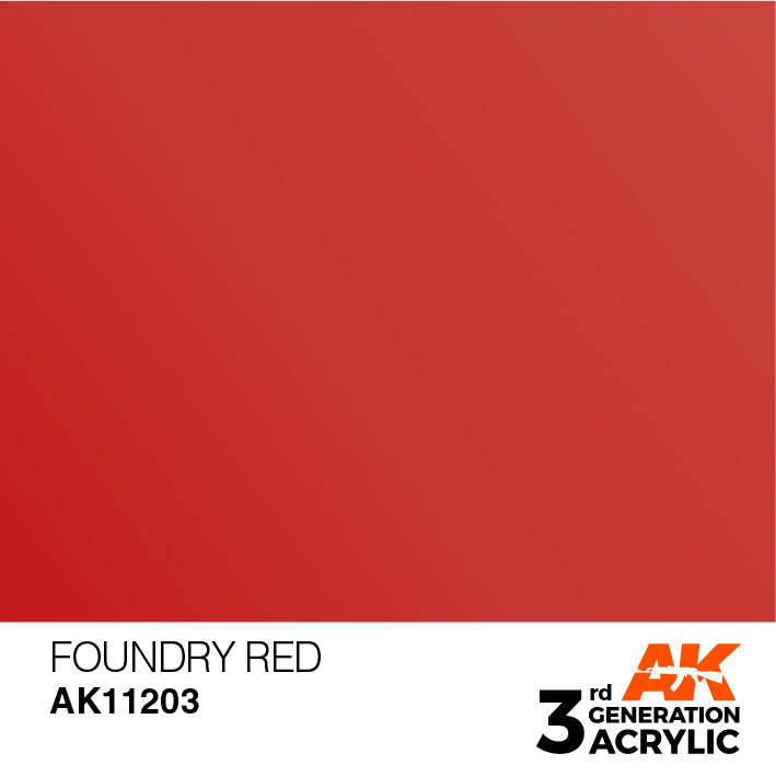 AK Interactive: 3rd Gen Acrylic Foundry Red 17ml Model Paints AK INTERACTIVE