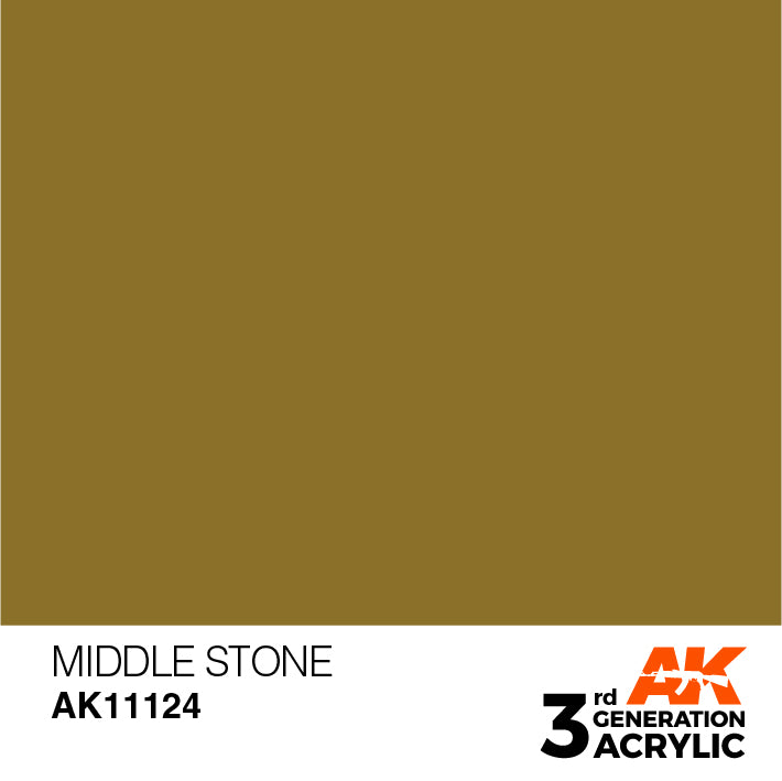 AK Interactive: 3rd Gen Acrylic Middle Stone 17ml Model Paints AK INTERACTIVE