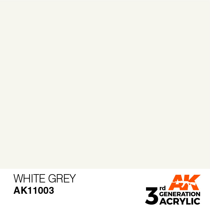 AK Interactive: 3rd Gen Acrylic White Grey 17ml Model Paints AK INTERACTIVE