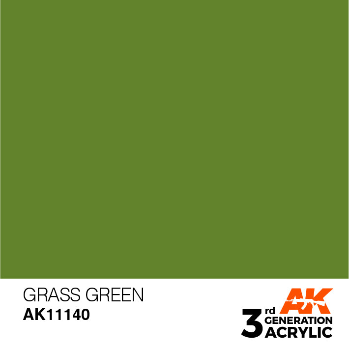 AK Interactive: 3rd Gen Acrylic Grass Green 17ml Basing Materials AK INTERACTIVE