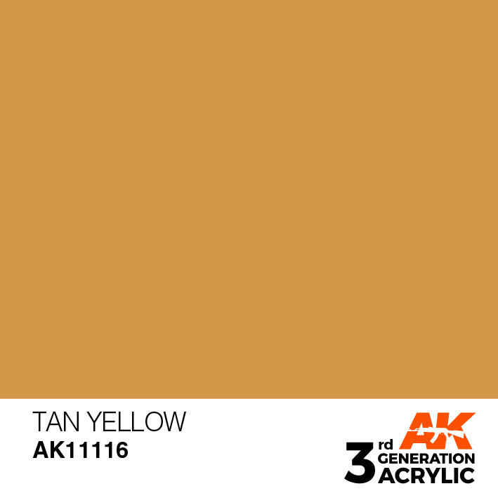 AK Interactive: 3rd Gen Acrylic Tan Yellow 17ml Model Paints AK INTERACTIVE