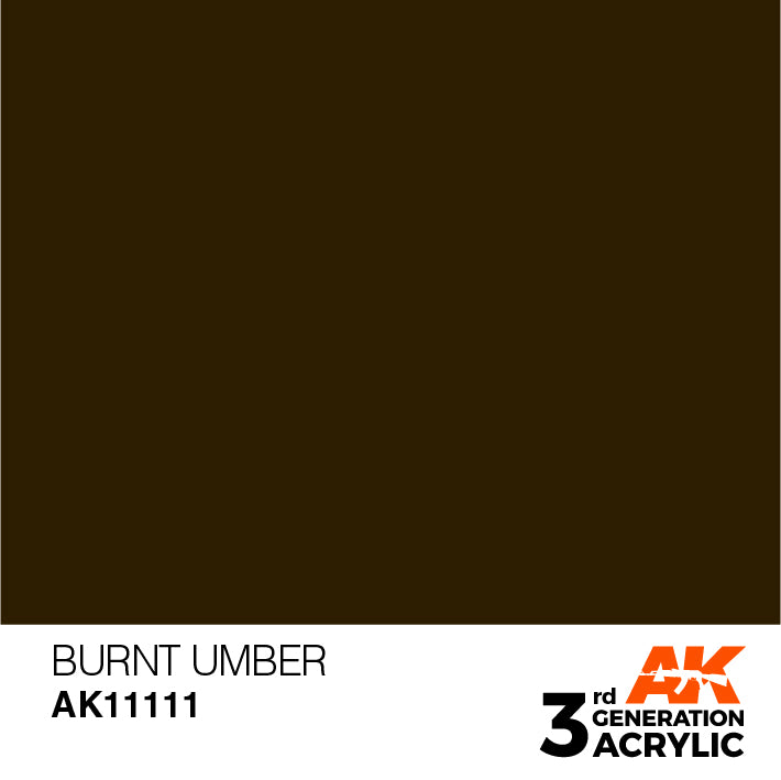 AK Interactive: 3rd Gen Acrylic Burnt Umber 17ml Model Paints AK INTERACTIVE