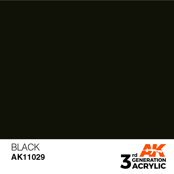 AK Interactive: 3rd Gen Acrylic Black 17ml Model Paints AK INTERACTIVE