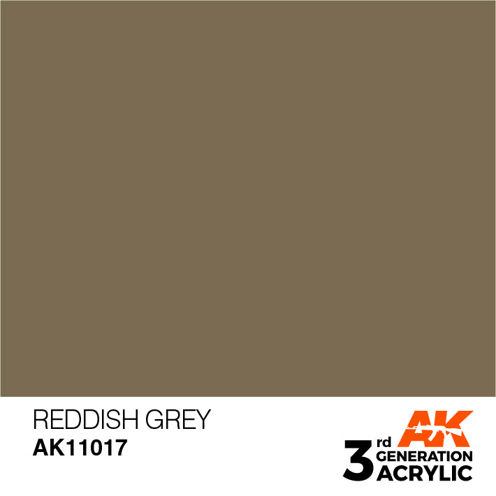 AK Interactive: 3rd Gen Acrylic Reddish Grey 17ml