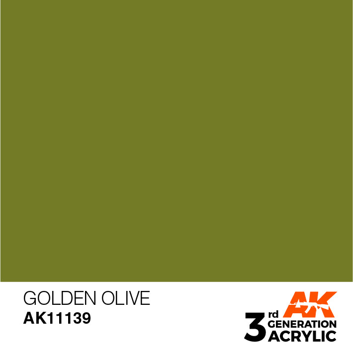 AK Interactive: 3rd Gen Acrylic Golden Olive 17ml Model Paints AK INTERACTIVE