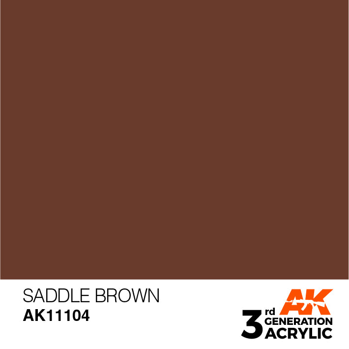 AK Interactive: 3rd Gen Acrylic Saddle Brown 17ml