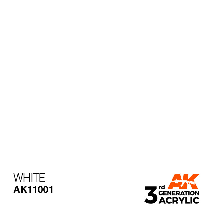 AK Interactive: 3rd Gen Acrylic White 17ml Model Paints AK INTERACTIVE