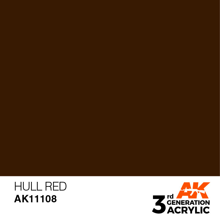 AK Interactive: 3rd Gen Acrylic Hull Red 17ml Model Paints AK INTERACTIVE