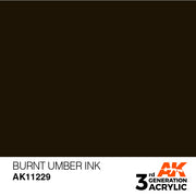 AK Interactive: 3rd Gen Acrylic Burnt Umber INK 17 ml Model Paints AK INTERACTIVE