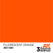 AK Interactive: 3rd Gen Acrylic Fluorescent Orange 17ml Model Paints AK INTERACTIVE