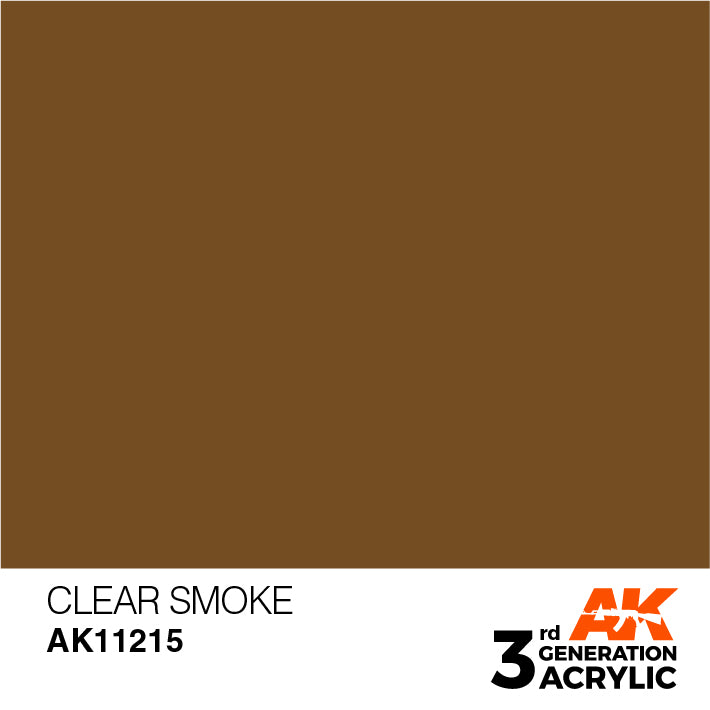 AK Interactive: 3rd Gen Acrylic Clear Smoke 17ml Model Paints AK INTERACTIVE