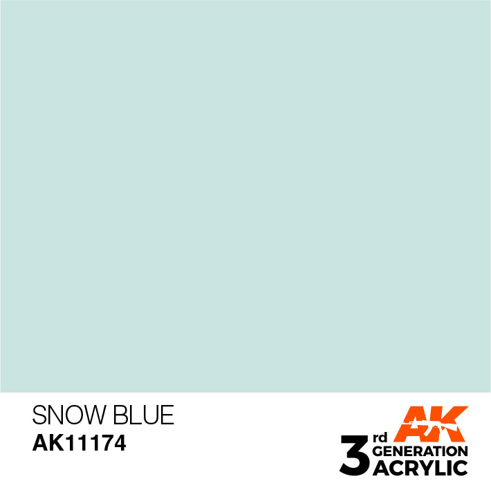 AK Interactive: 3rd Gen Acrylic Snow Blue 17ml Basing Materials AK INTERACTIVE