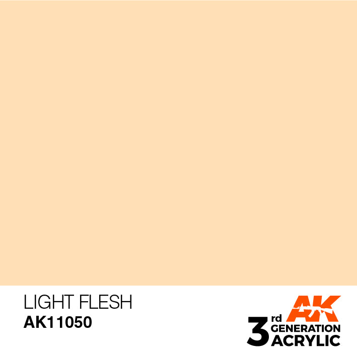 AK Interactive: 3rd Gen Acrylic Light Flesh 17ml Model Paints AK INTERACTIVE