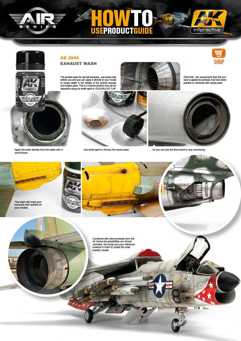 AK Interactive: Wash For Exhaust Model Paints AK INTERACTIVE