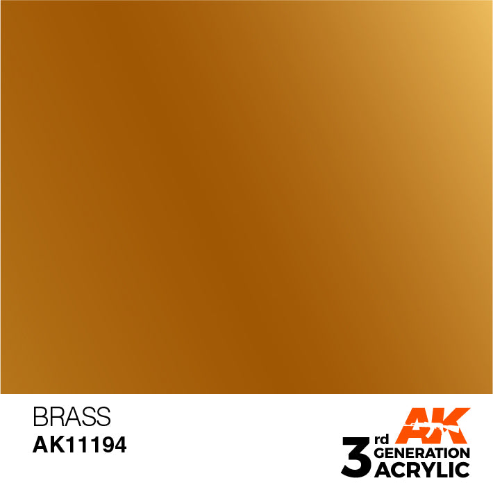 AK Interactive: 3rd Gen Acrylic Brass 17ml Model Paints AK INTERACTIVE