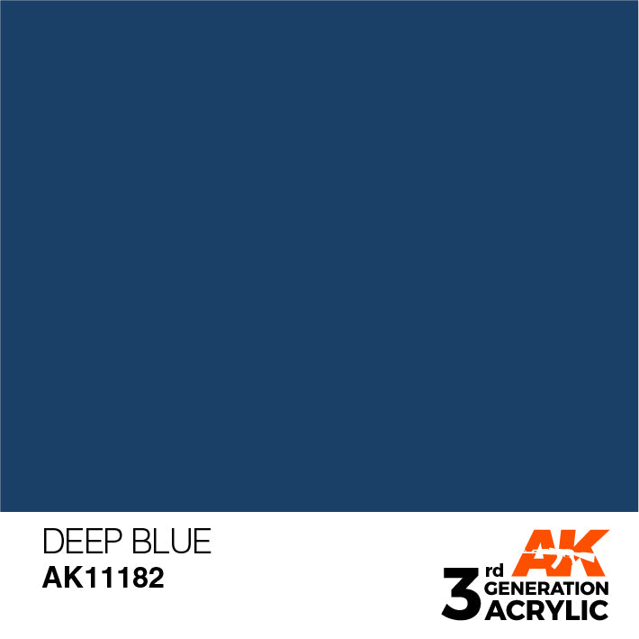 AK Interactive: 3rd Gen Acrylic Deep Blue 17ml Model Paints AK INTERACTIVE