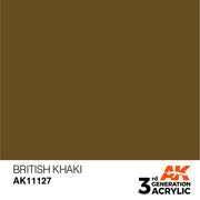AK Interactive: 3rd Gen Acrylic British Khaki 17ml Model Paints AK INTERACTIVE