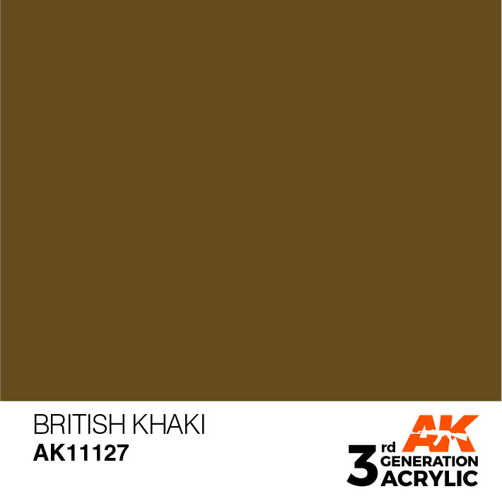 AK Interactive: 3rd Gen Acrylic British Khaki 17ml Model Paints AK INTERACTIVE