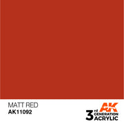 AK Interactive: 3rd Gen Acrylic Matt Red 17ml Model Paints AK INTERACTIVE