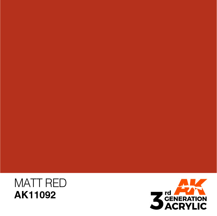 AK Interactive: 3rd Gen Acrylic Matt Red 17ml Model Paints AK INTERACTIVE