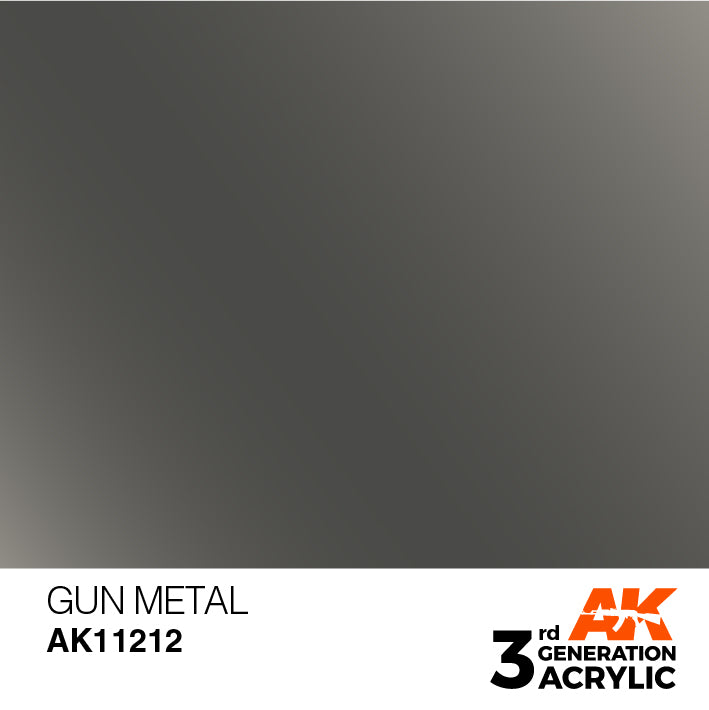AK Interactive: 3rd Gen Acrylic Gun Metal 17ml Model Paints AK INTERACTIVE