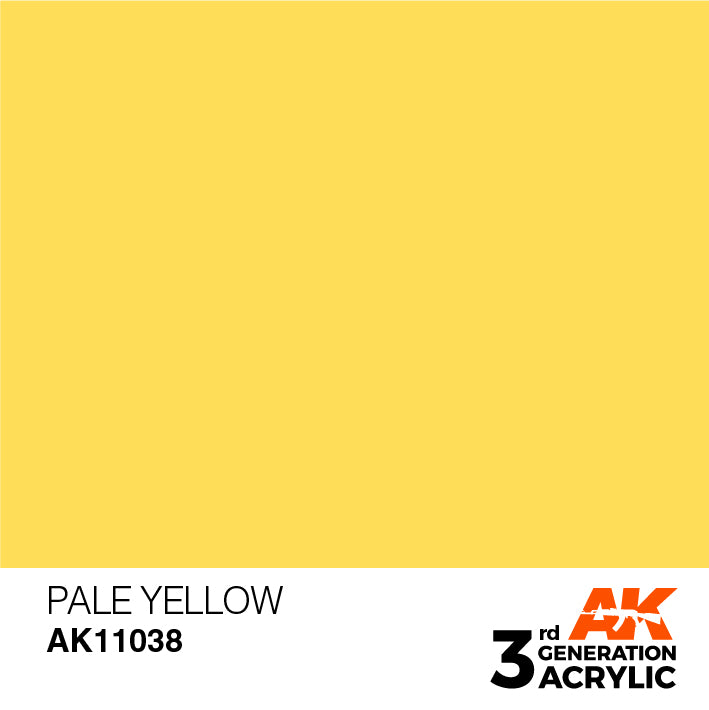 AK Interactive: 3rd Gen Acrylic Pale Yellow 17ml Model Paints AK INTERACTIVE