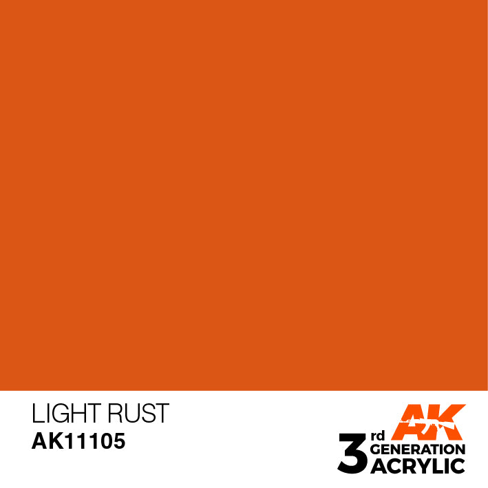 AK Interactive: 3rd Gen Acrylic Light Rust 17ml Model Paints AK INTERACTIVE