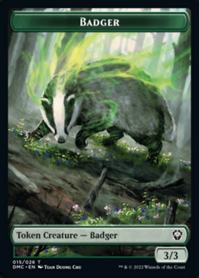 Soldier // Badger Double-Sided Token [Tokens] Dominaria United Tokens MTG Single Magic: The Gathering