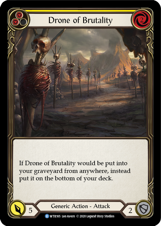 Drone of Brutality (Yellow) [WTR165] Unlimited Edition Rainbow Foil Flesh And Blood Single Flesh And Blood   
